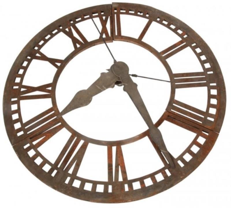 Cast Iron Tower Clock Dial w/ Hands