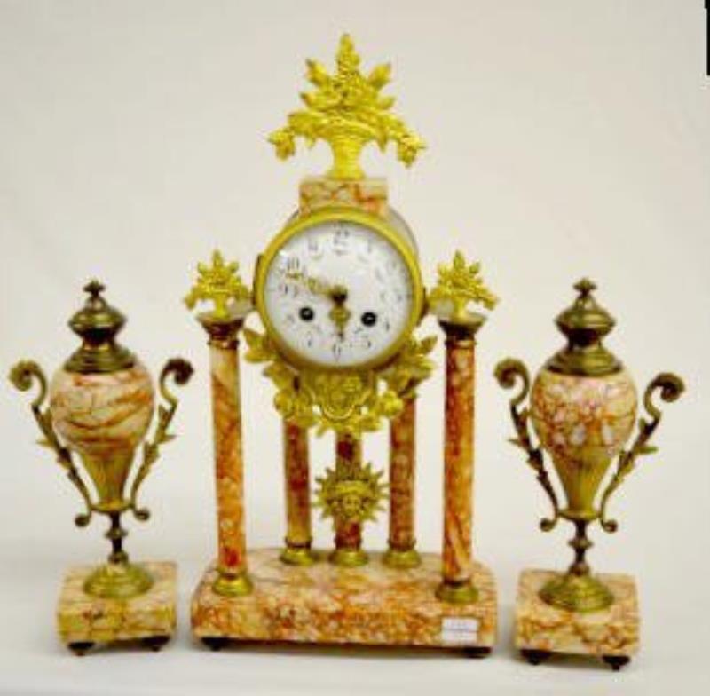 Antique French 3-Piece Clock