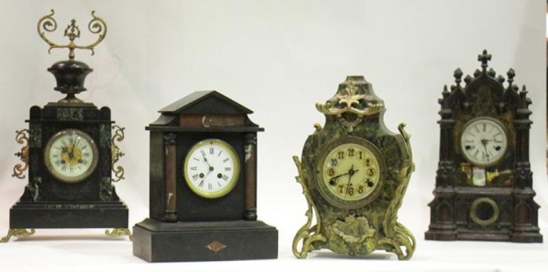 4 MANTLE CLOCKS VICTORIAN FRENCH 1890