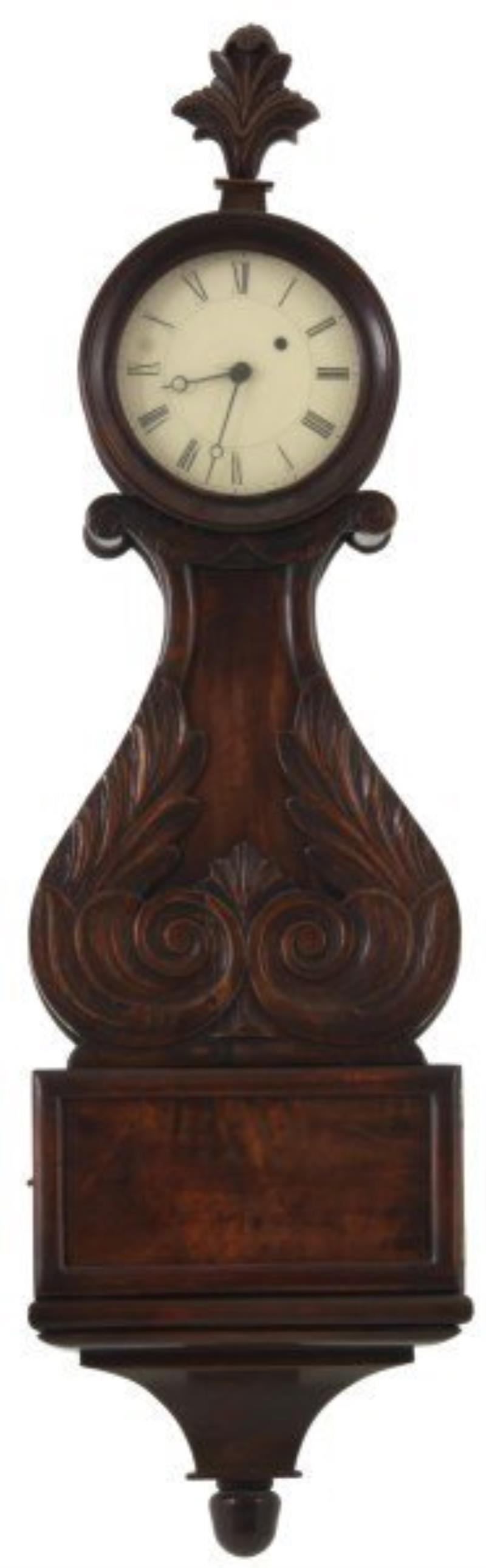 Mahogany Lyre Banjo Clock