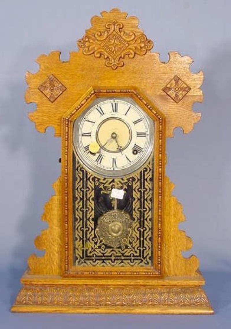 Ingraham Pressed Oak Parlor Clock