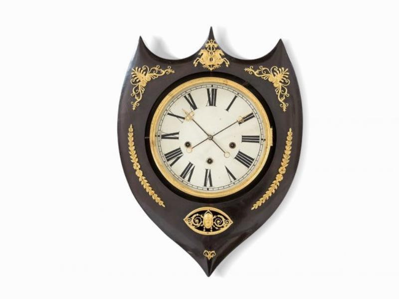 Josef BoÂek, Clock in Shield Form with Appliqu,