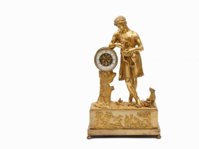 Neo-Classicism Clock with Allegory of the Hunt, Italy,