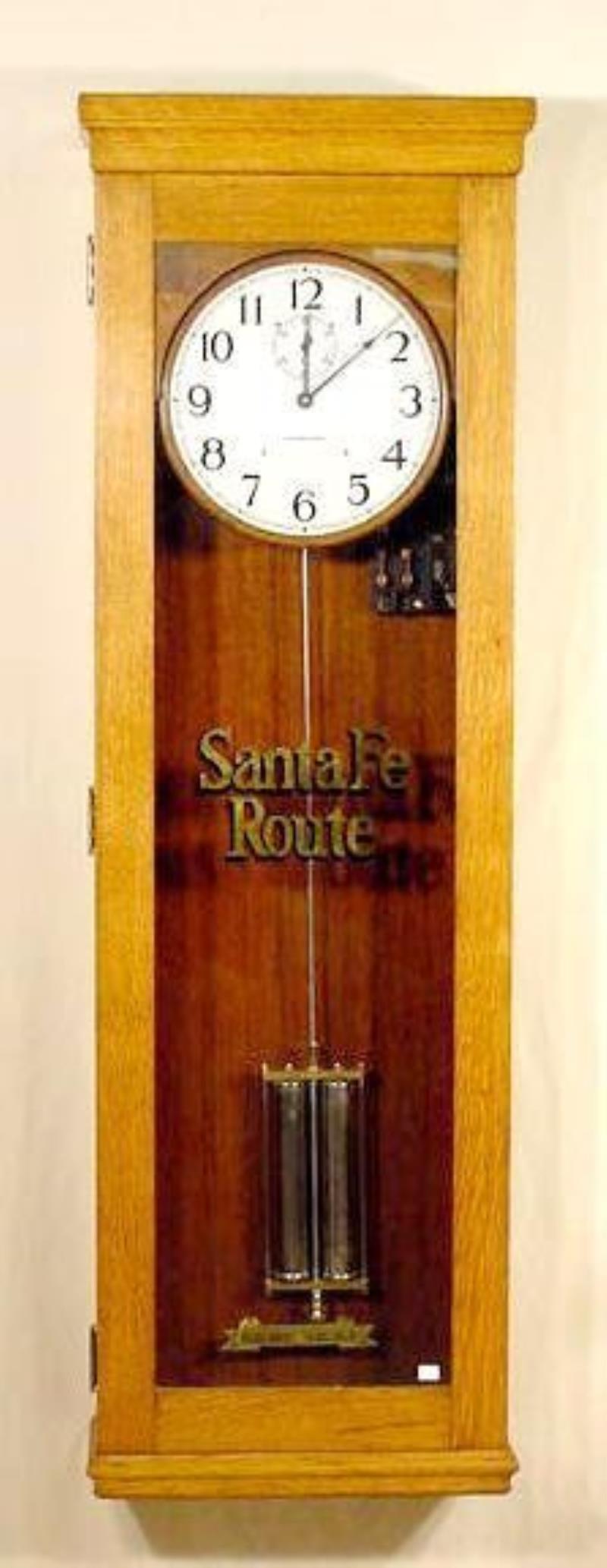 Santa Fe Route Standard Oak Regulator Clock