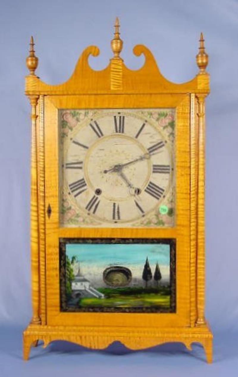 American Pillar and Scroll Shelf Clock