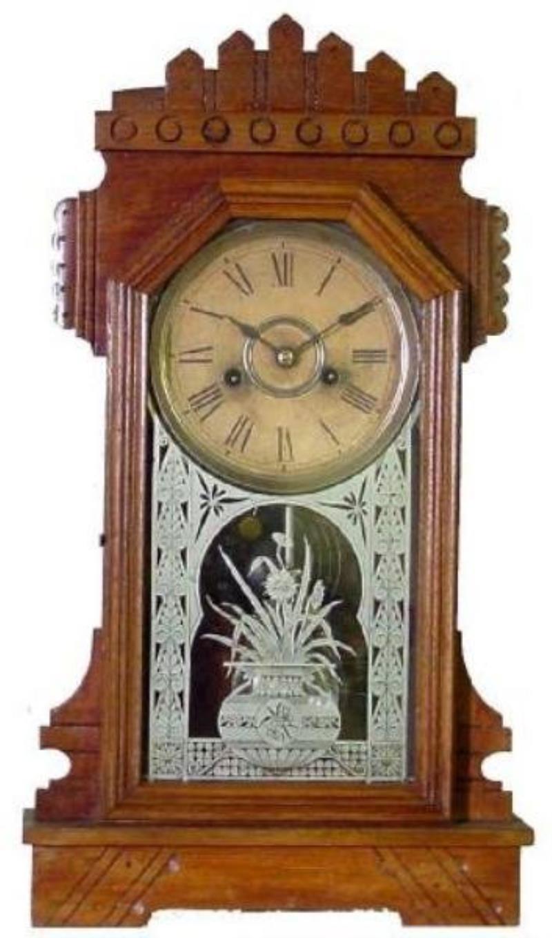 Walnut Kitchen Clock, Ca. 1900