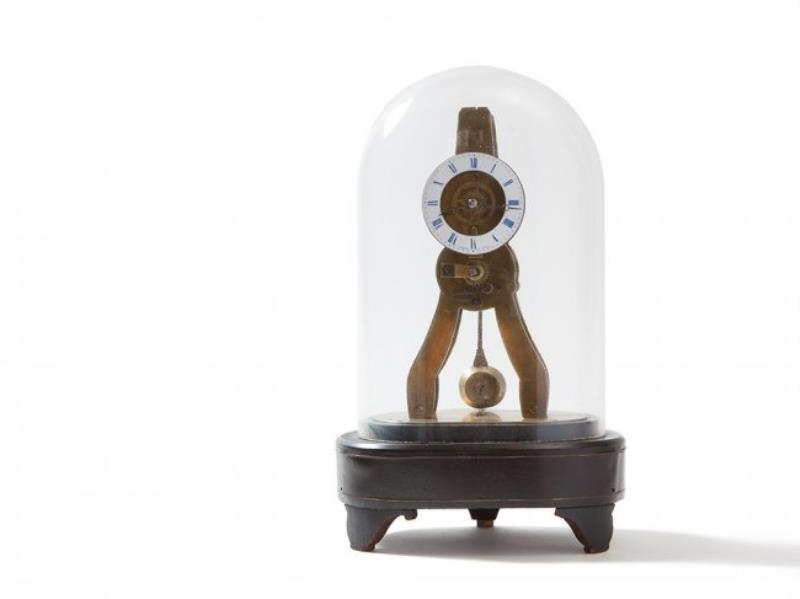 Noble Skeleton Clock with Glass Dome, France, around