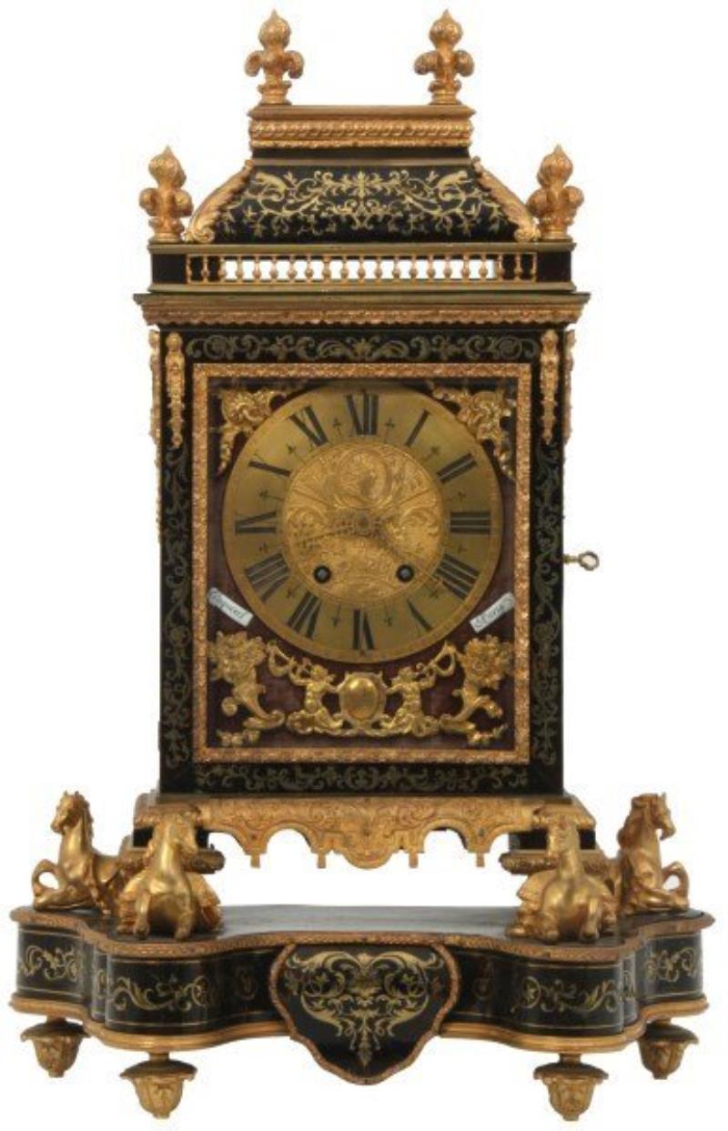 French Boulle & Brass Inlaid Bracket Clock