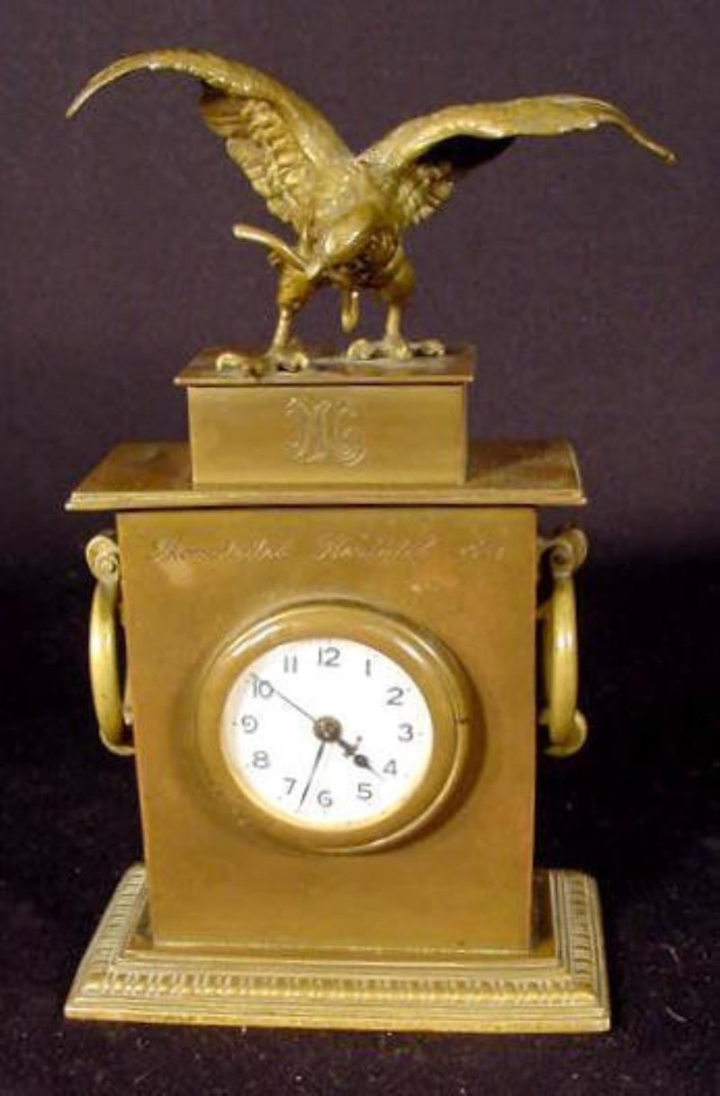 Italian Bronze Clock w/Eagle & Serpent