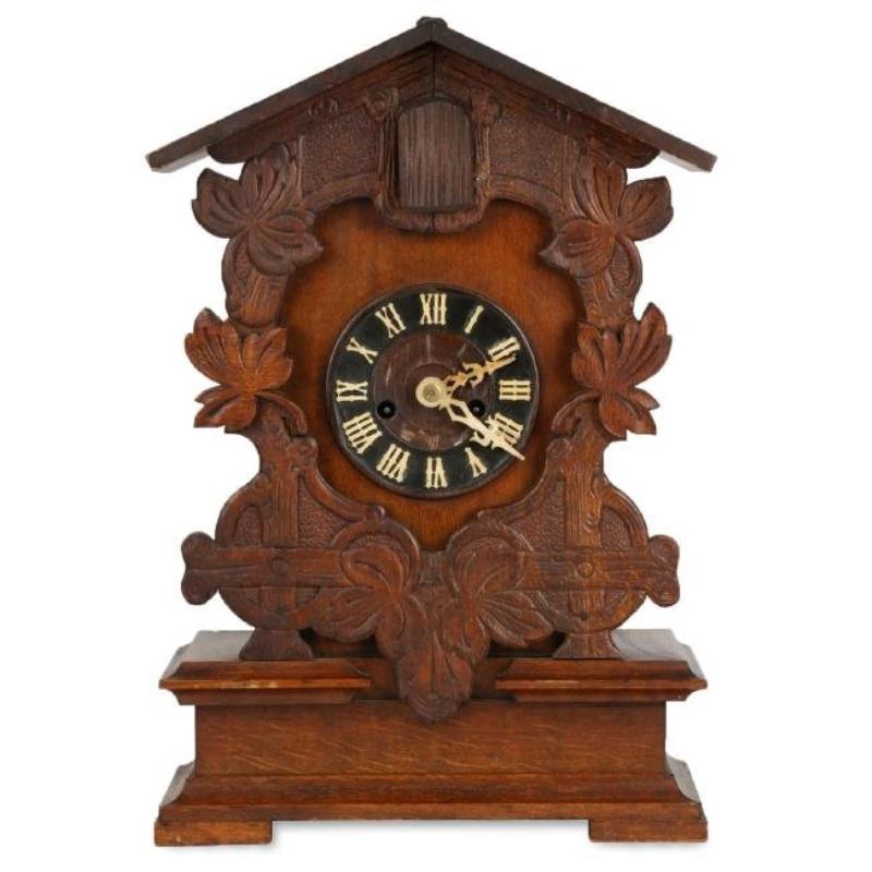 C. 1916 “Junghans” German Carved Cuckoo Mantel Clock