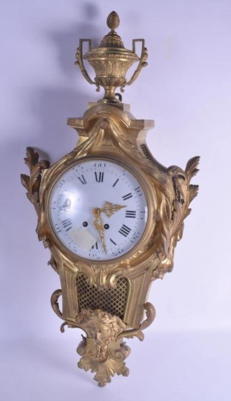 A LARGE 19TH CENTURY FRENCH ORMOLU CARTEL CLOCK with