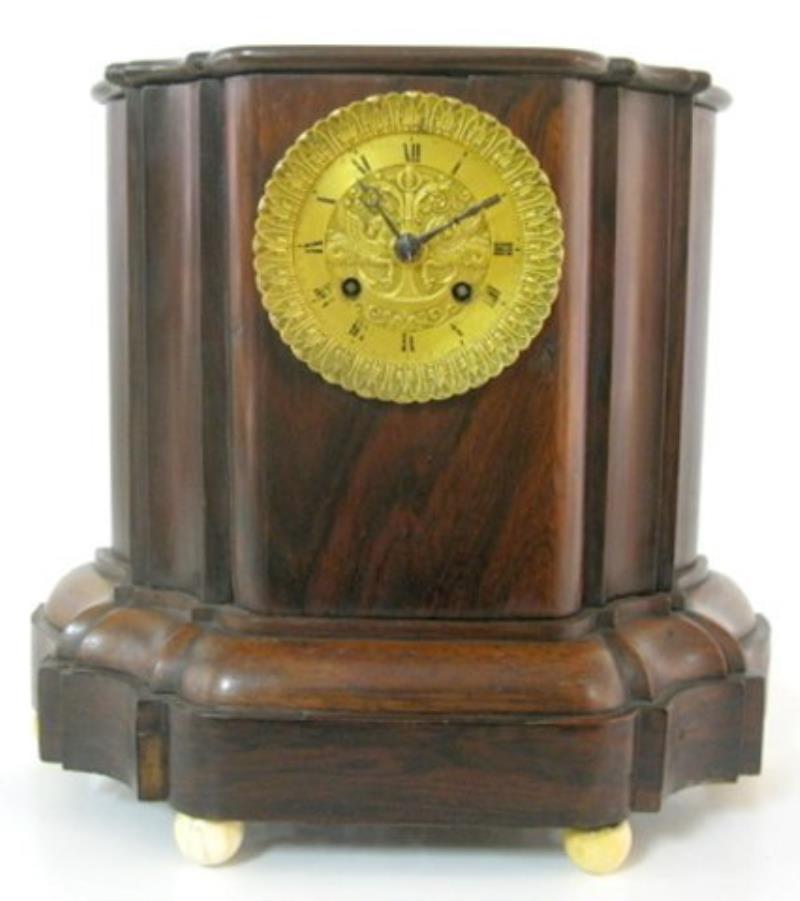 Early Rosewood Silk String Mantle Clock