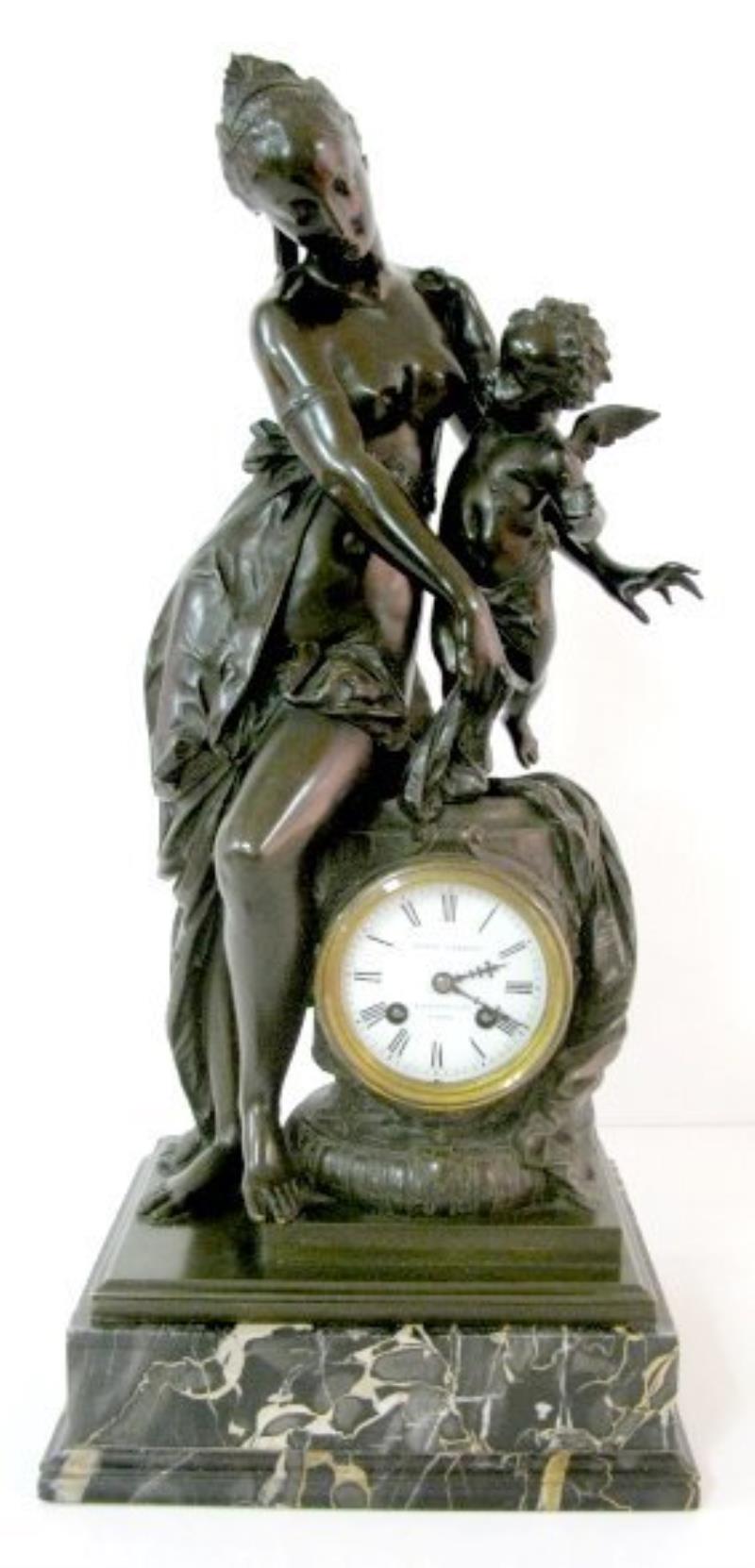 Bronze Cupid & Psyche Tiffany & Co. Clock