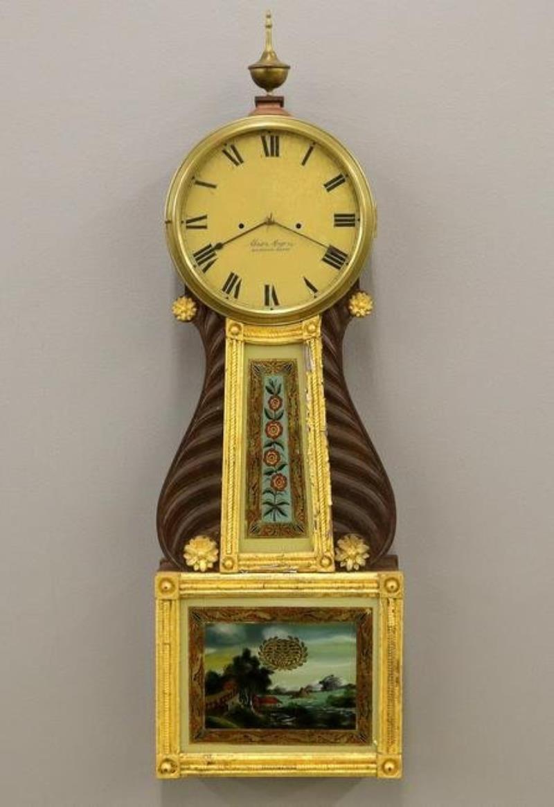 Abner Rogers Lyre Front Banjo clock