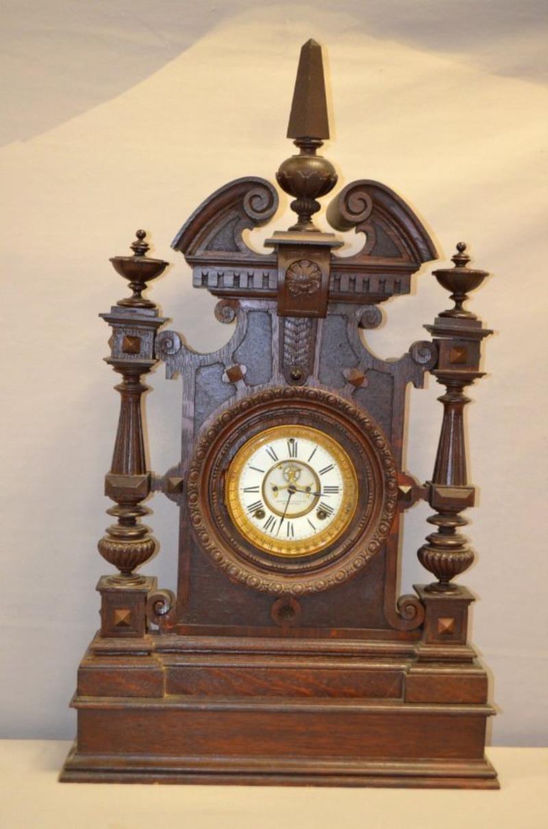 Antique Oak Oversized Shelf Clock