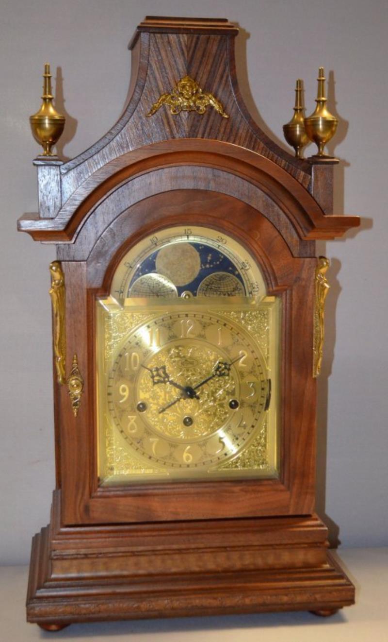 Walnut Westminster Chime Shelf Clock