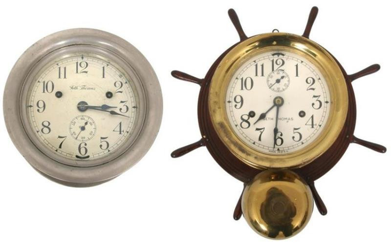 Two Seth Thomas Ships Bell Clocks