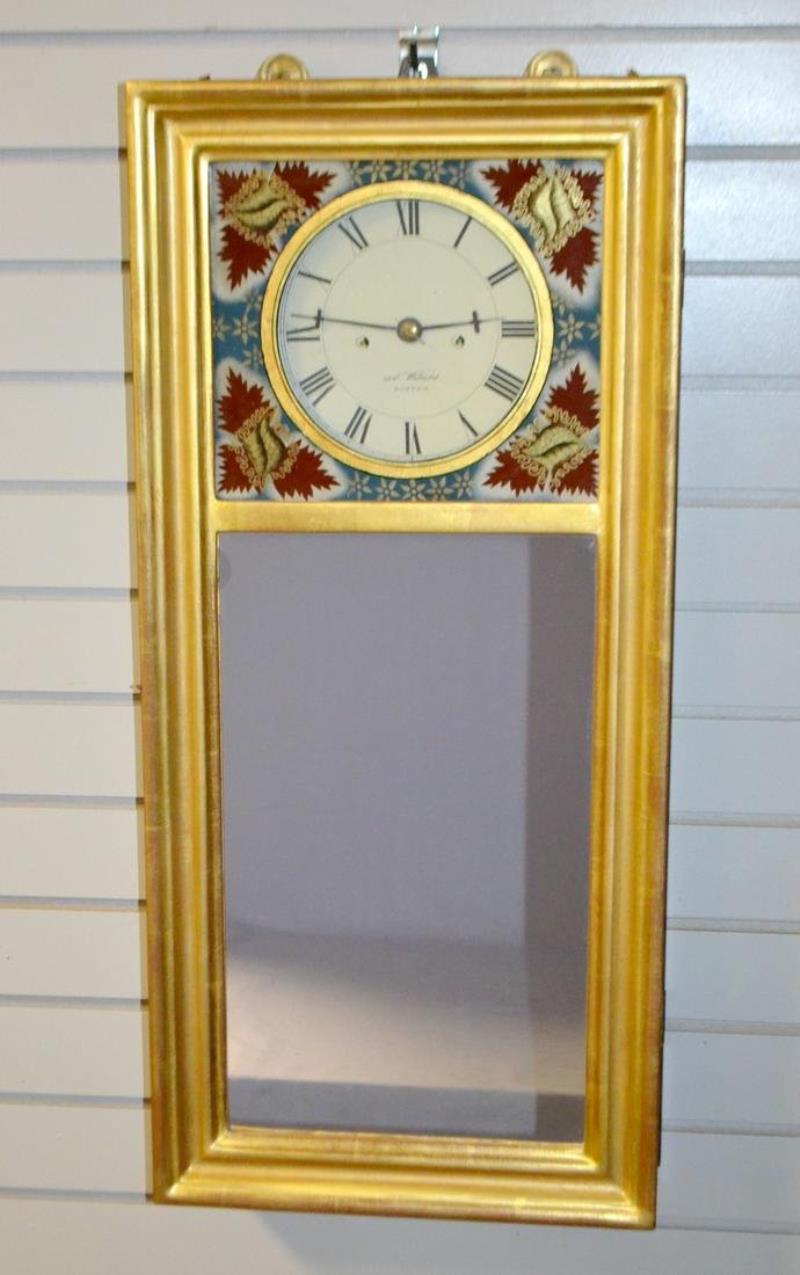 Antique Aaron Willard Mirrored Hanging Clock