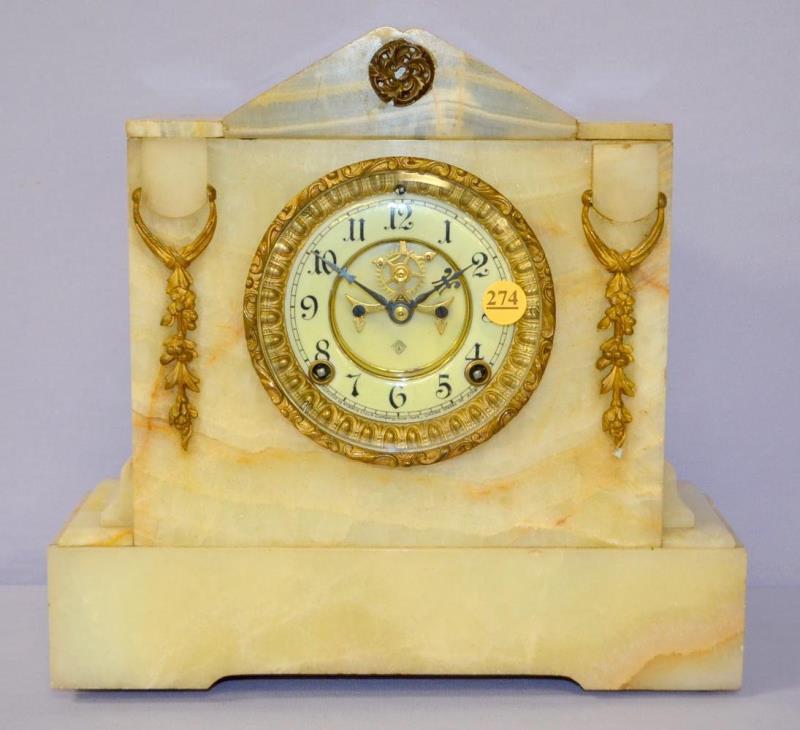 Antique Ansonia (Alvira) Marble Mantle Clock