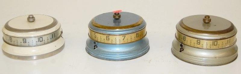 Group of 3 Metal Tape Measure Clocks