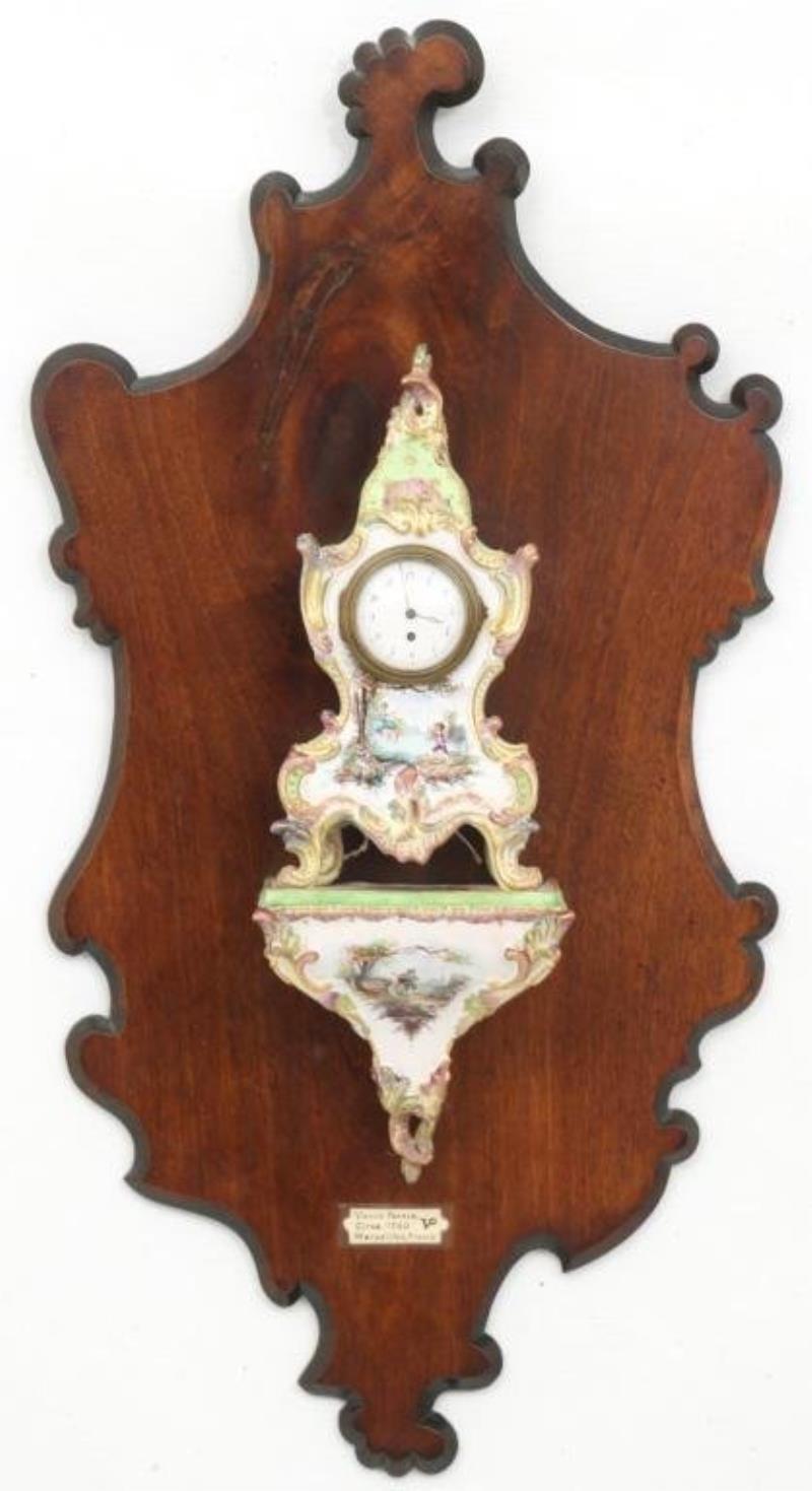 Veuve Perrin French Faience Bracket Clock