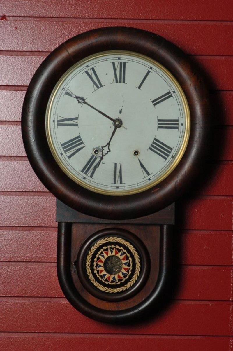 AN ANSONIA ‘ROMAN DROP’ WALL CLOCK