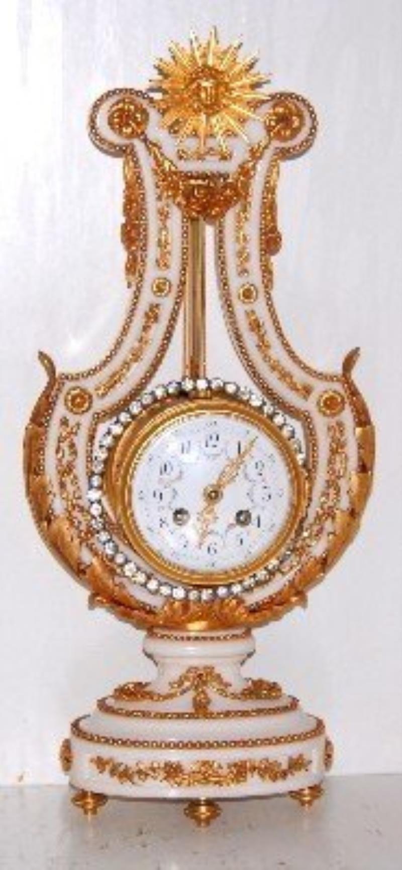 Louis XVI Style French Lyre Clock