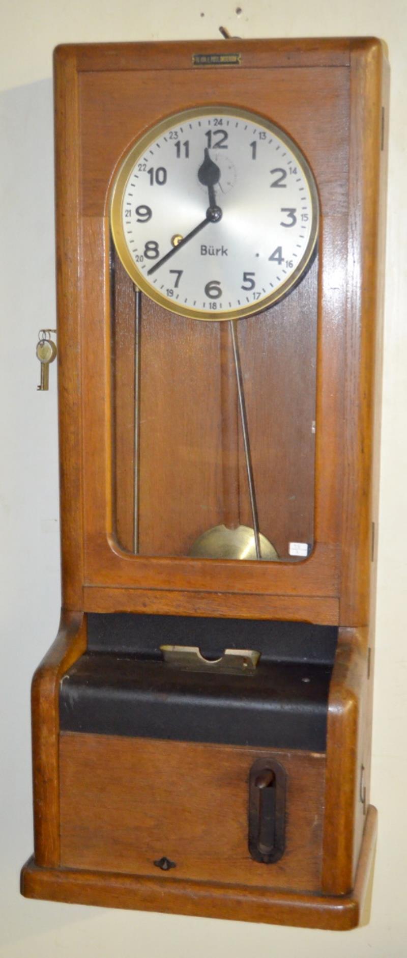 Antique Burk Oak Time Clock
