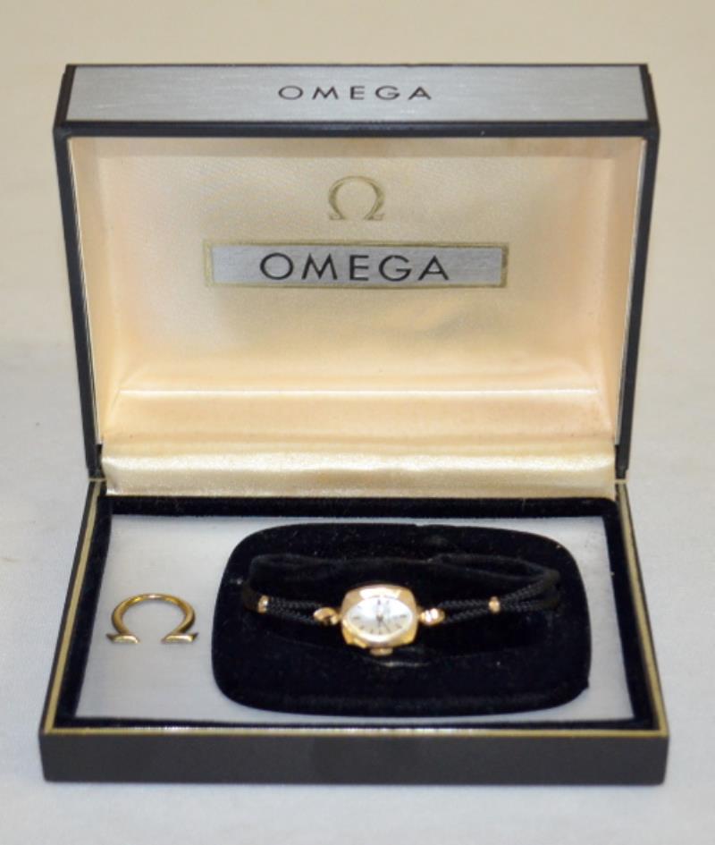 Omega 14K 17J Ladies Wrist Watch in the Original Box