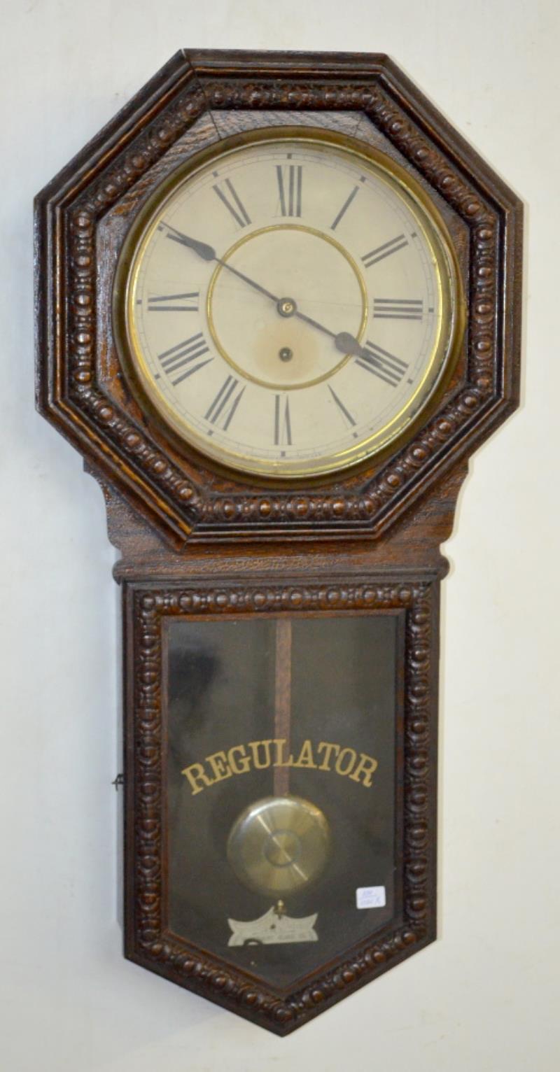 Antique Waterbury Octagon Top Long Drop Clock