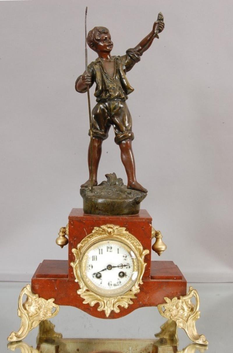 French Louis XV style Figural Mantel clock