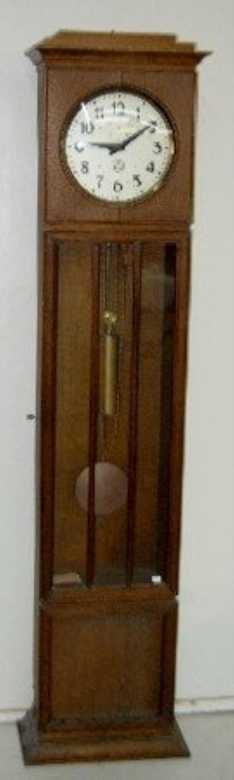 A.E.G. Oak German 1 Weight Tall Case Clock