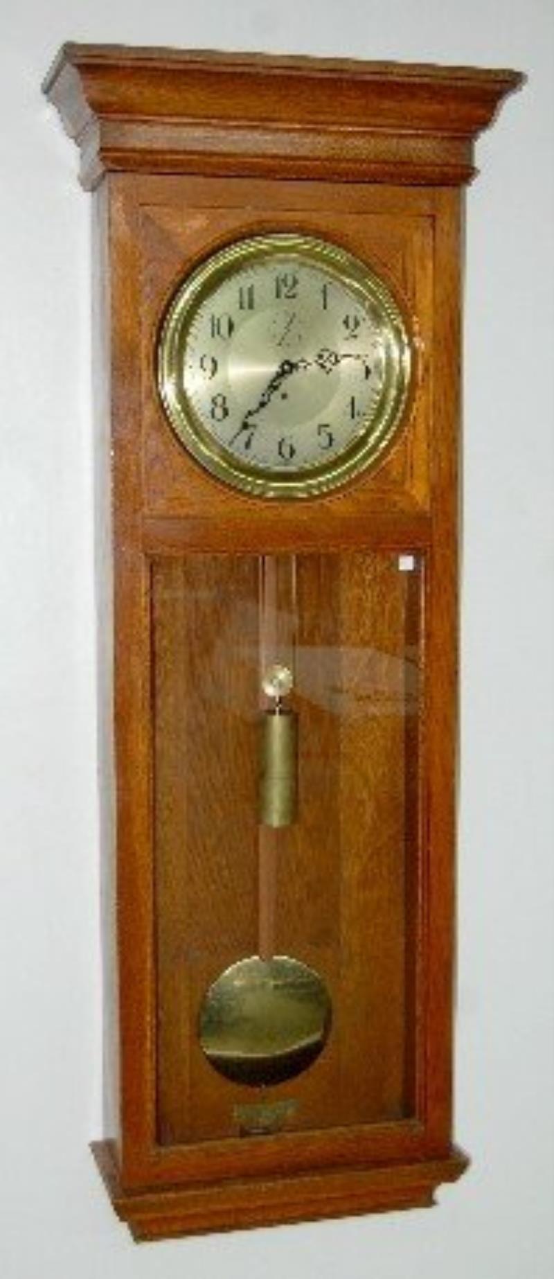 Antique Oak 1 Weight Wall Regulator Clock