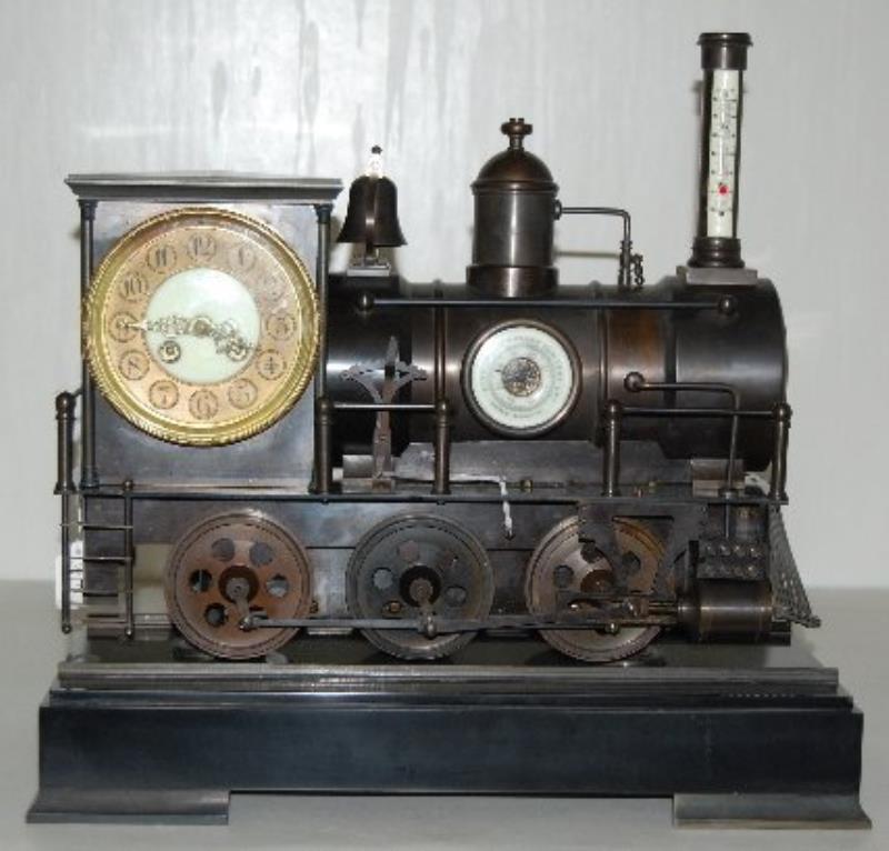 Large Iron 3 Function Locomotive Clock