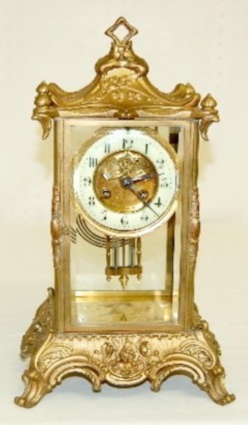 A. D. Mougin French Crystal Regulator Clock, T&S