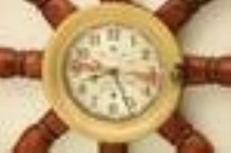 Seth Thomas Ship Wheel Mounted Clock