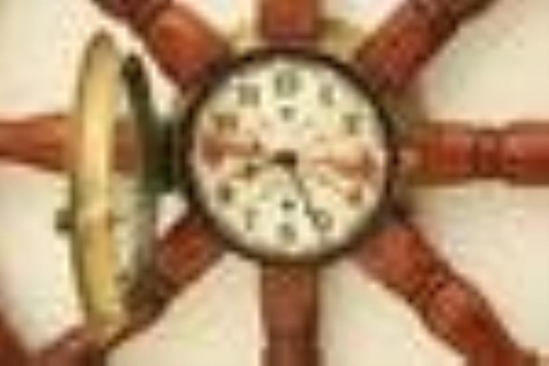 Seth Thomas Ship Wheel Mounted Clock