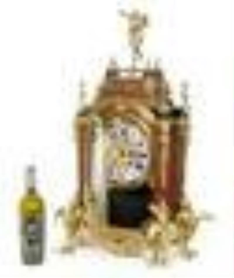French Gilt Bronze Boulle Inlaid Shelf Clock
