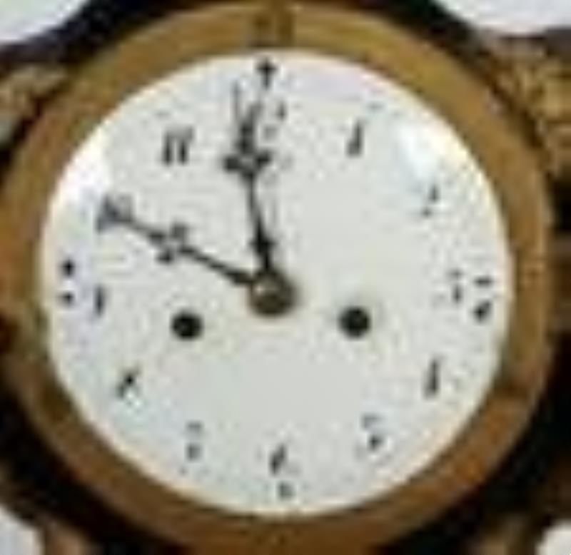 Continental Ebonized Figural Serpent Clock