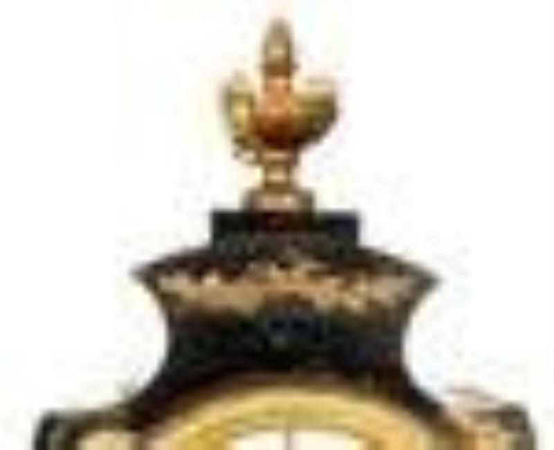 Continental Ebonized Figural Serpent Clock