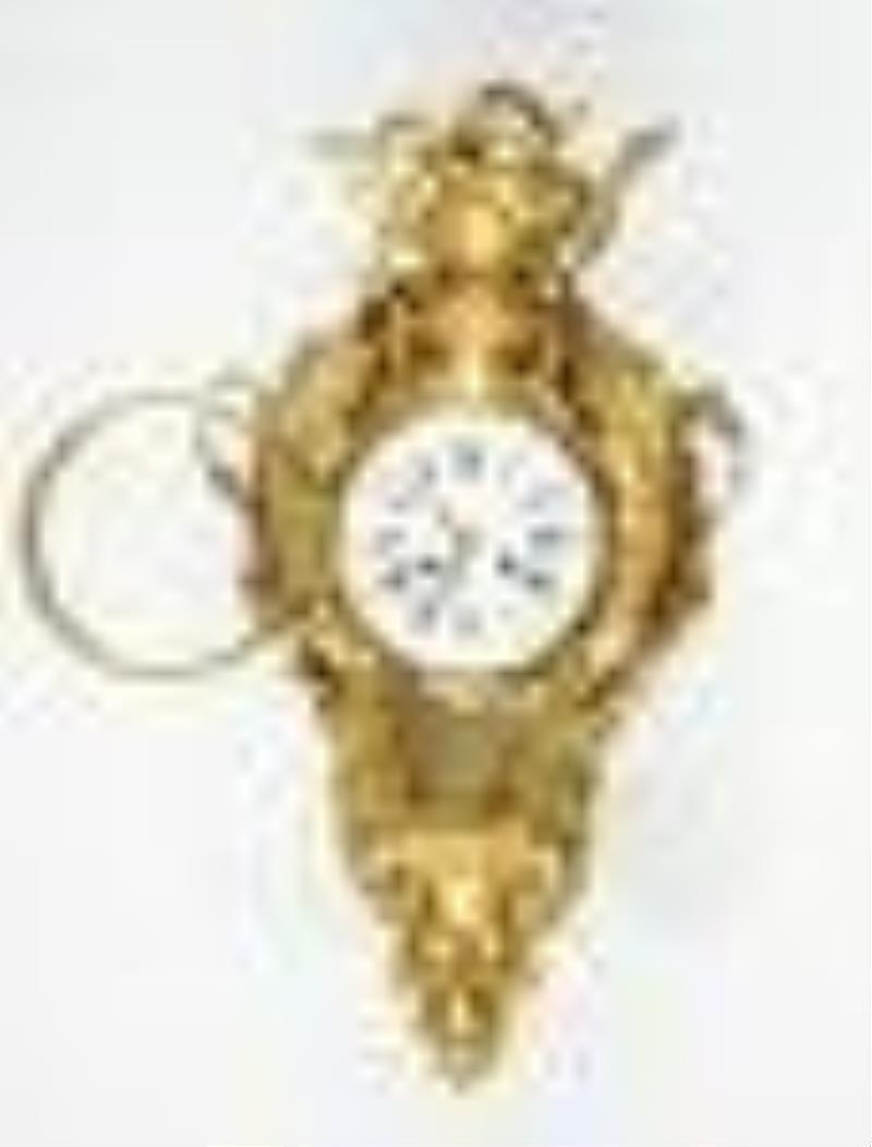 Continental Gilt Bronze Cartel Clock