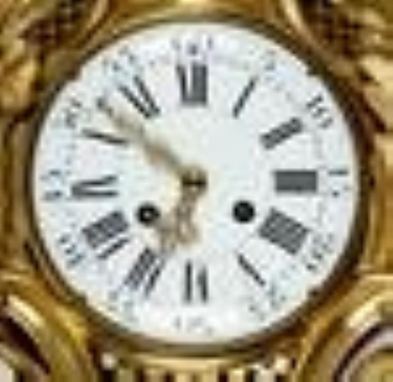 Continental Gilt Bronze Cartel Clock