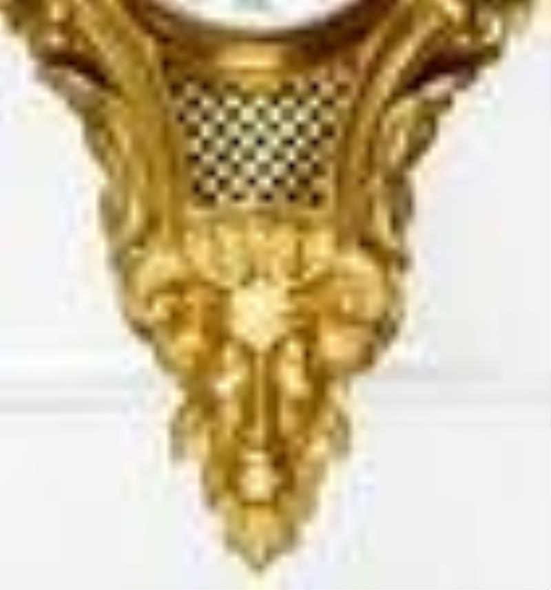 Continental Gilt Bronze Cartel Clock