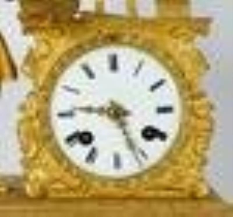 French Bronze Figural Artist Mantle Clock