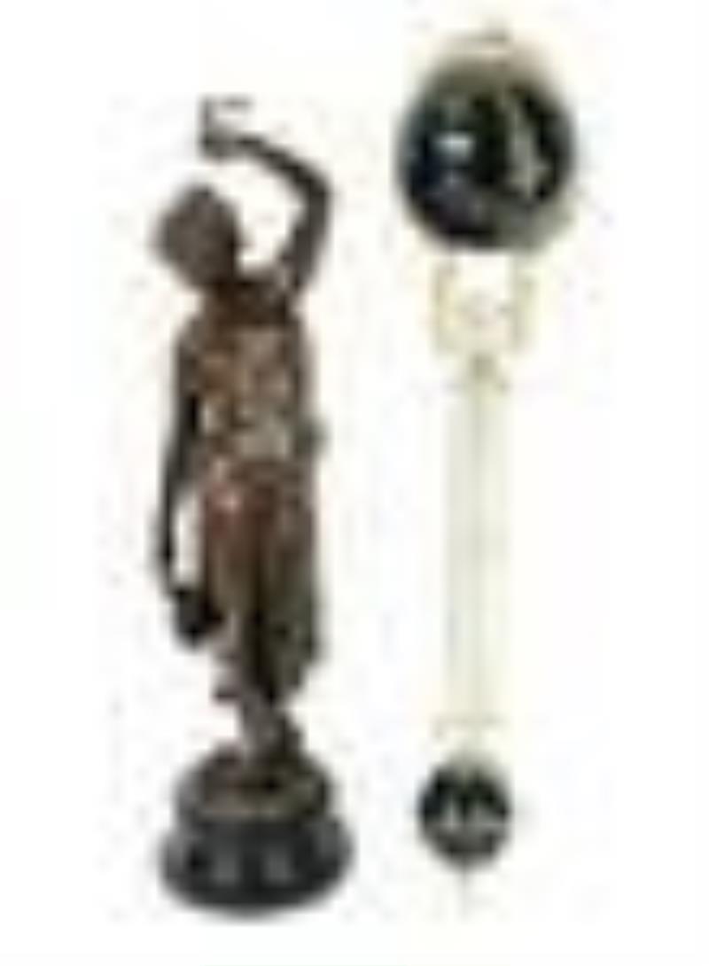 Huntress Spelter Mystery Swinging Ball Clock