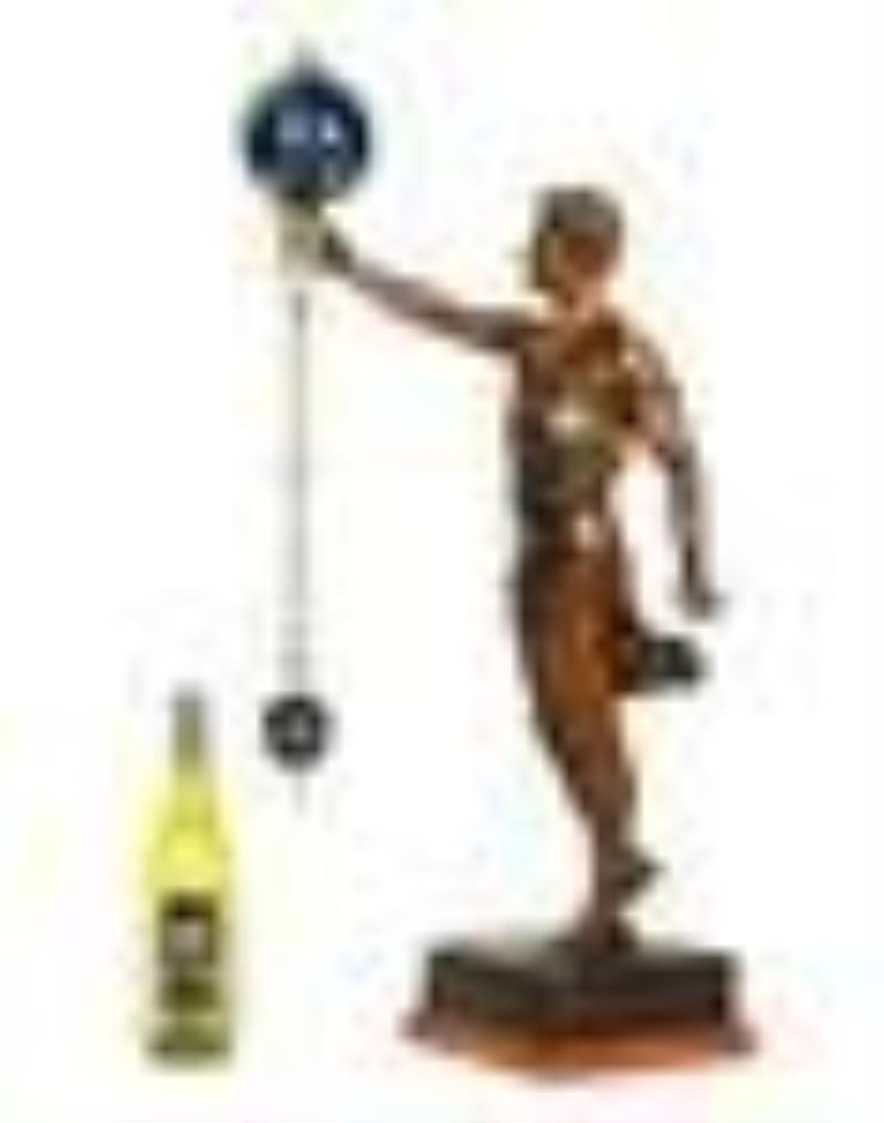 Spelter Figural Mystery Swinging Ball Clock