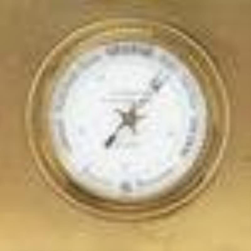 French and English Bronze Mantel Clock with Barometer