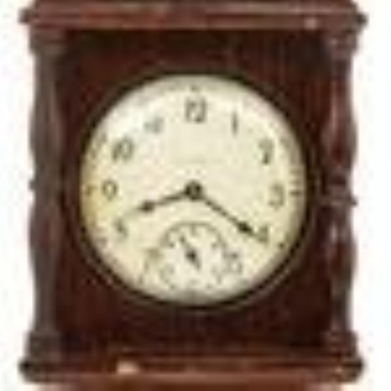 American Carved Wood Tall Case Clock Watch Hutch