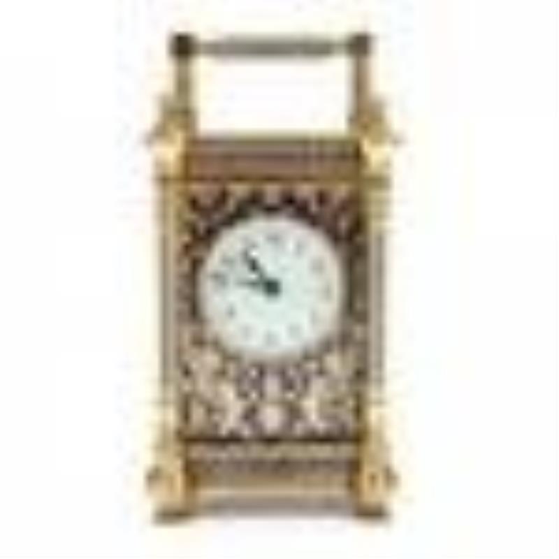 R & Co., French Brass and Enamel Carriage Clock