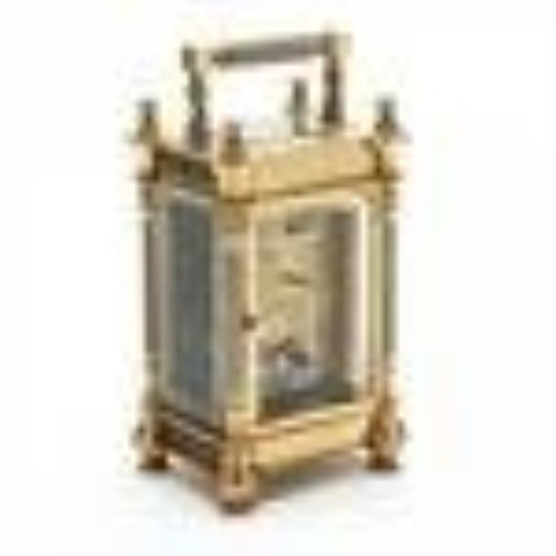 R & Co., French Brass and Enamel Carriage Clock